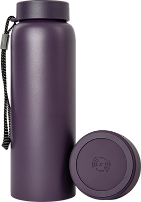 Tylt Insulated Wireless Charging Bottle - Purple